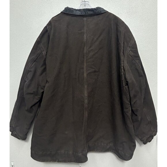 Carhartt C61 DKB Sherpa-Lined Work Coat Jacket Men’s 4XL Dark Brown Duck Chore - Picture 2 of 15
